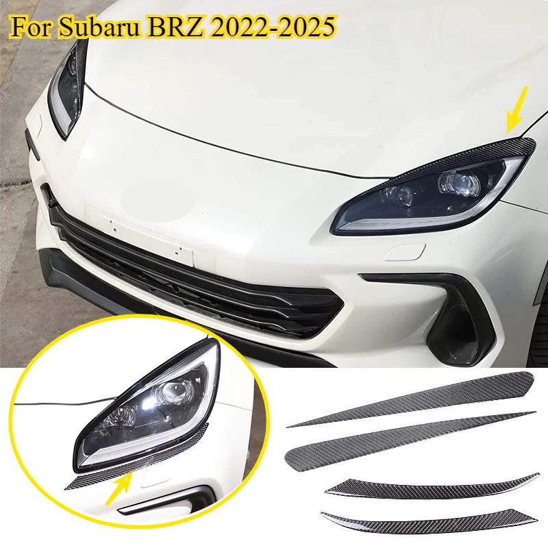 

For Subaru BRZ 2022-2025 Soft Carbon Fiber Car Front Headlight Eyelids Lamp eyebrowsCover Decoration Stickers Car Accessories