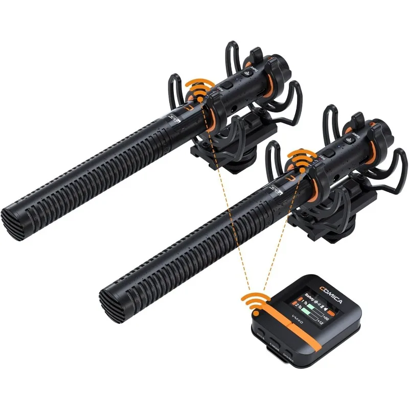 ميكروفون VM40 Combo Shotgun، ميكروفون لاسلكي فائق القلب ثنائي القناة للكاميرا والهواتف الذكية والكمبيوتر الشخصي رائجة البيع #2