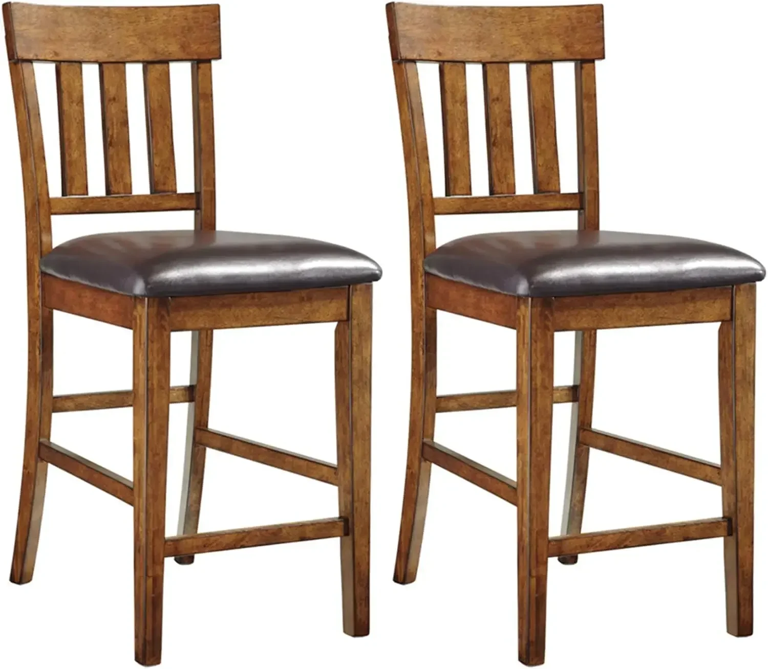 Signature Design by Ashley Haddigan 24" Counter Height Upholstered Barstool 2 Count, Dark Brown