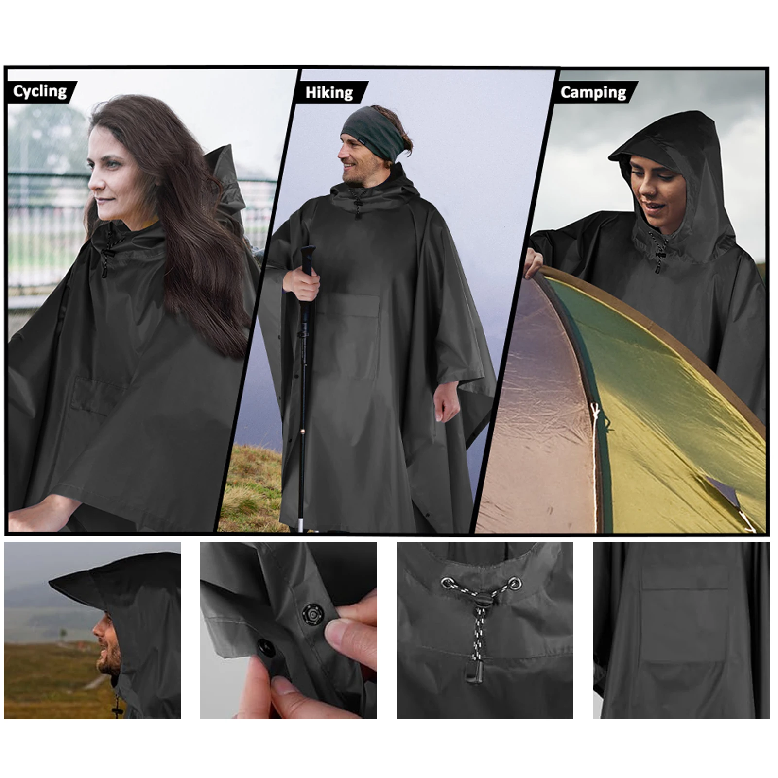Дождевик-пончо с капюшоном и к – обзор и цена Camping Rain Poncho