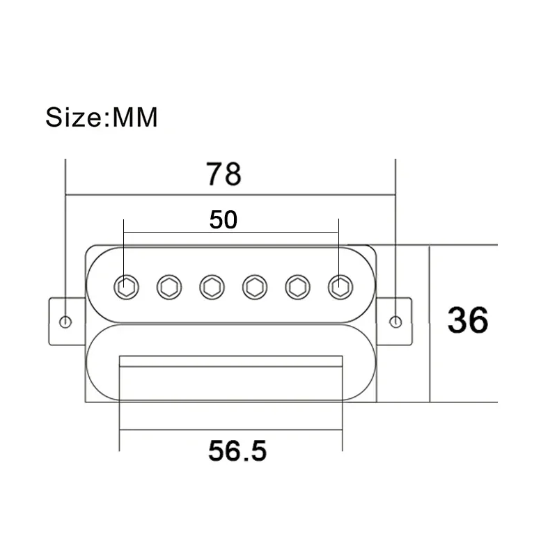 Alnico 2 Electric Guitar Humbucker Blade/Hex Screw Adjusting Dual Coil Guitar Pickup with 4-Conduct Cable Coil Splitting