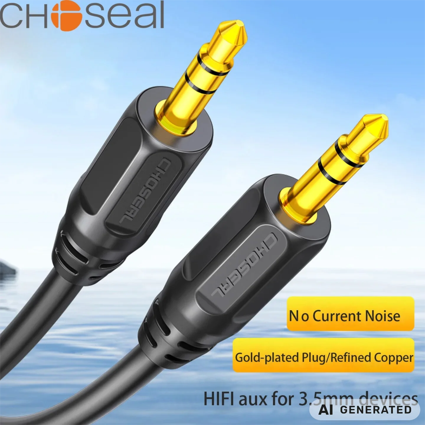 CHOSEAL Aux Cable 3.5MM Jack Male to Male 3.5mm Audio Cable Jack for Headphones Xiaomi Oneplus Speaker Cable Car Aux Cord