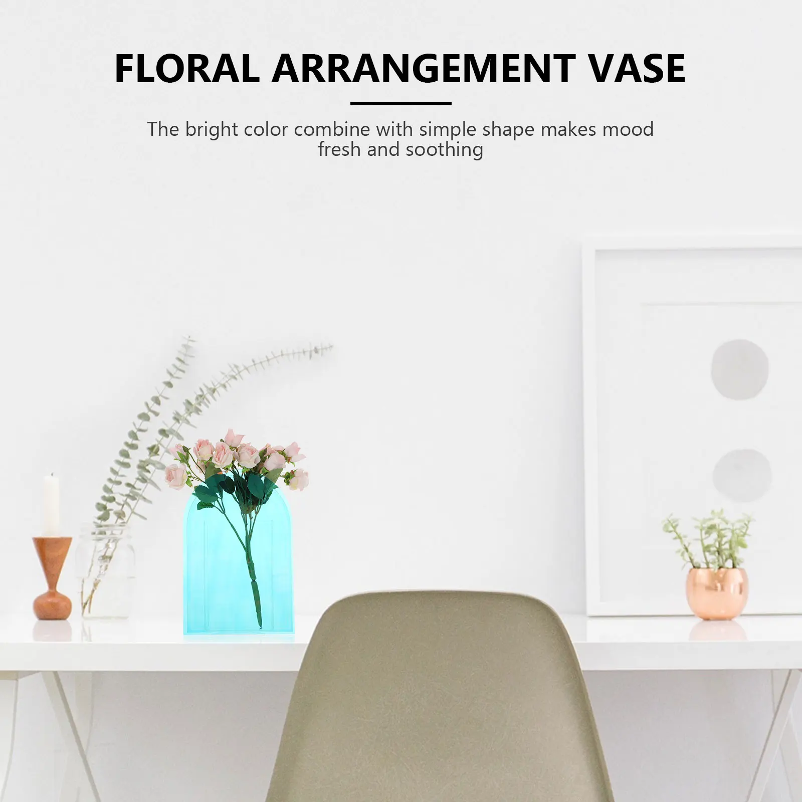 

1pc Acrylic Geometric Flower Vase Nordic Style Simple Design For Home Office Decor Table Centerpiece Dried Floral Arrangement