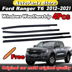 4Door Outer Window Rubber Seals Weather Strip for Ford Ranger T6 PX XLT 2012-2021 Car Sealing Strips