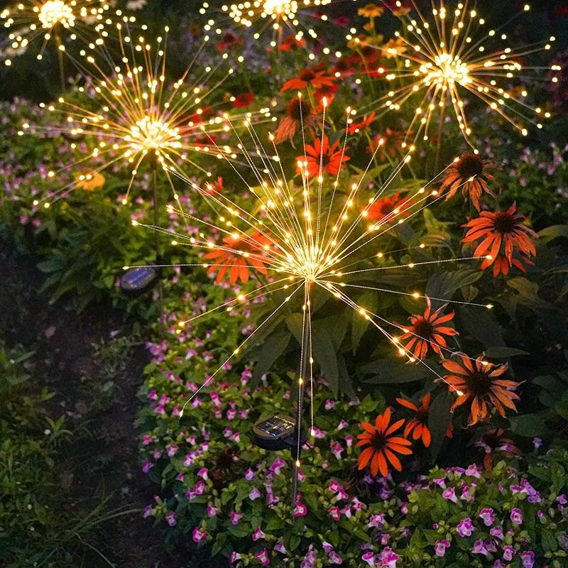 

Solar ground plug copper wire lamp fireworks lamp courtyard garden waterproof decoration atmosphere lawn LED light string