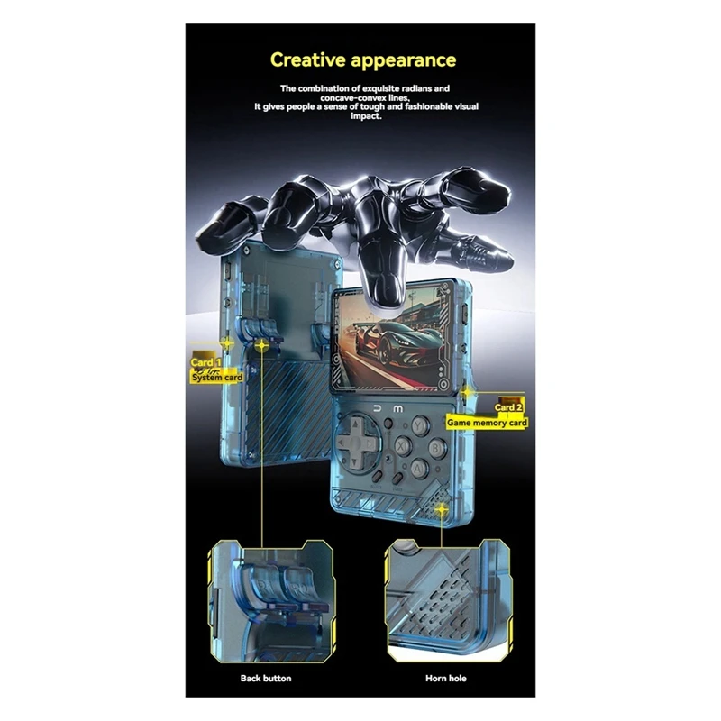 وحدة تحكم ألعاب فيديو صغيرة محمولة 128 جيجابايت + 1500 لعبة جيب مشغل فيديو ريترو لـ GBA PS1 GB PSP محاكيات متعددة D