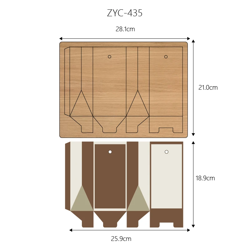 Box Wooden Cutting Mold Suitable for Die-Cutting Machines, ZYC-435