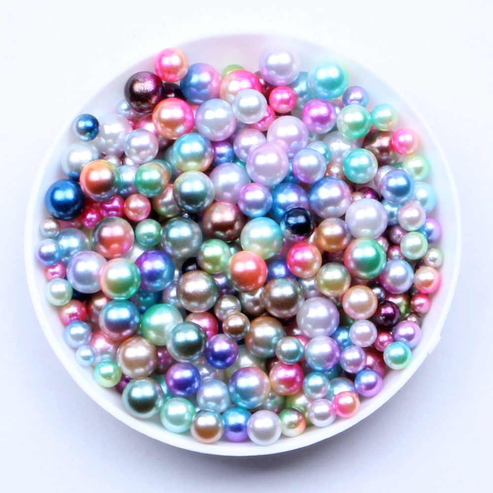 

3mm 10000pcs RainBow Color No Hole Round Pearls Imitation Pearls Craft Wedding Dresses DIY Jewelry Nail Art Decorations