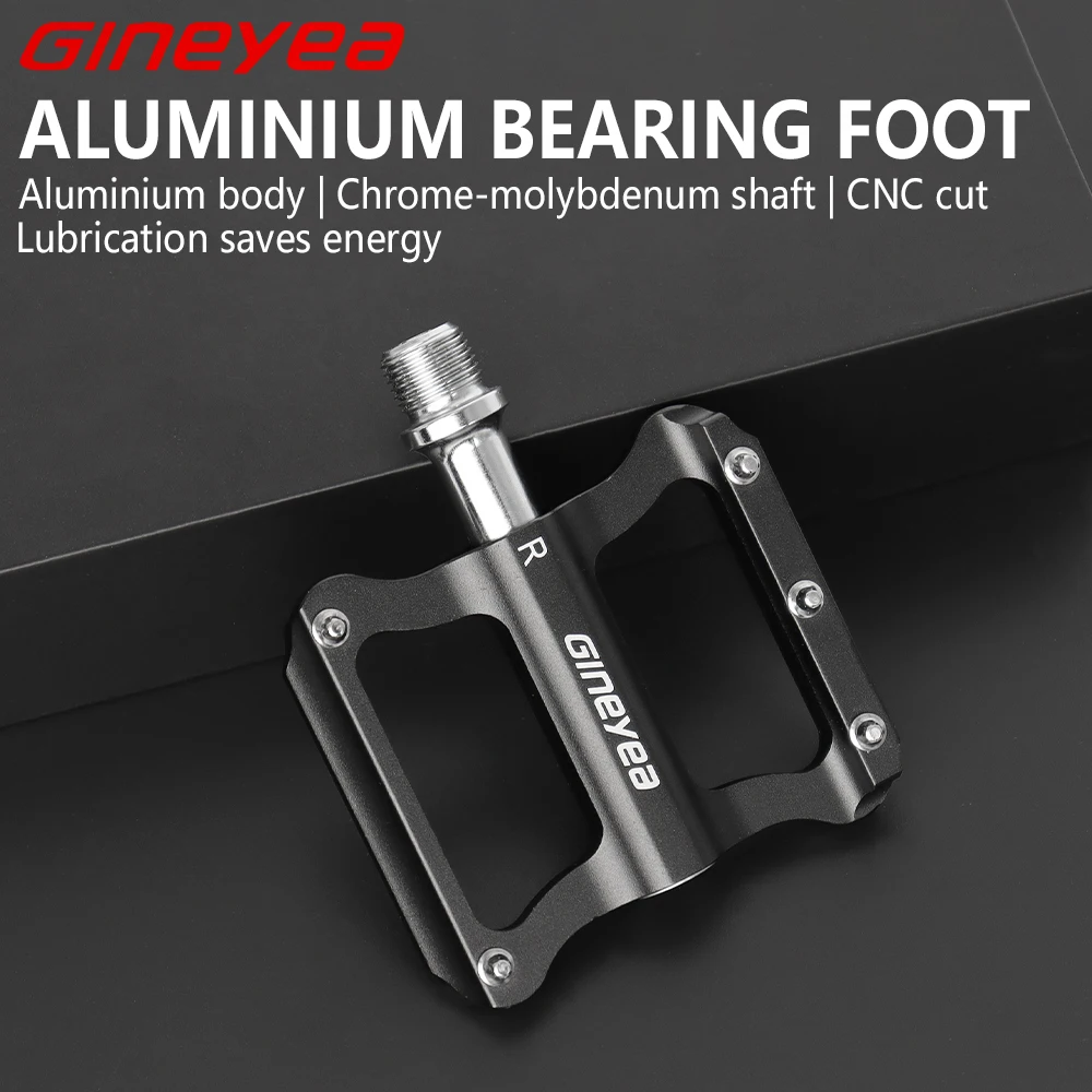 

GIneyea Ultralight Bicycle Pedals DU Sealed Bearing Cycling Pedal MTB Road Bike Non-slip Widen Flat Pedal Bike Accessories