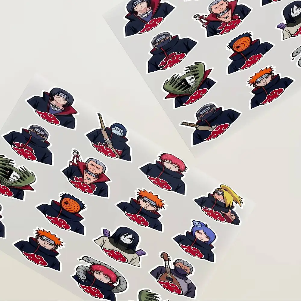 Anime Naruto A-Akatsuki Itachi Waterproof Reflective Motorbike Stickers Easy Peel Removable Decals for Motorcycle Car