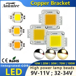 COBチップ付きハイパワーLED電球,10W,9-11V,20W,30W,50W,70W,100W,32-34V DC