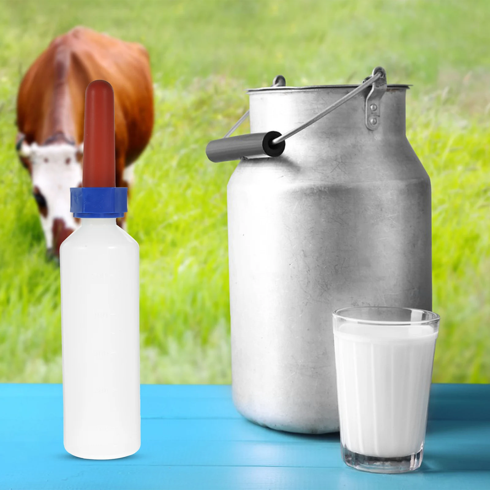 

Calf Feeding Bottle Thickened Silicone Nipple Large Capacity Nursing Cow Livestock Milk Bottle Animal Feeding Feeder