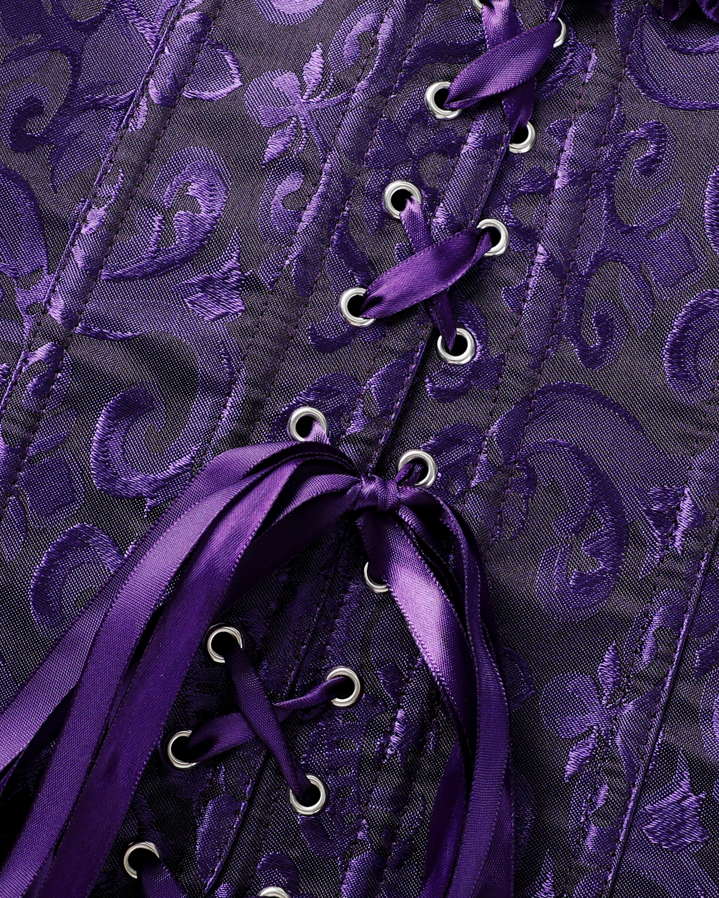 العروس مشد الأسود والأرجواني هي مشد فستان، والنساء تشكيل الجزء العلوي