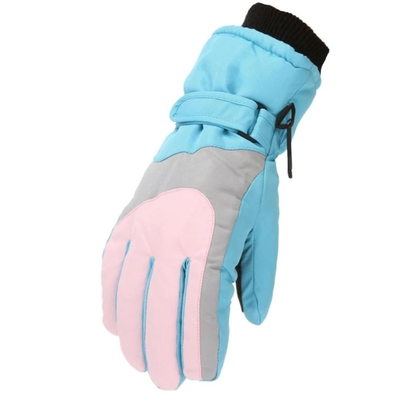 

JU64 Children Kids Ski Gloves Winter Snowboard Snow Warm Glove Boys Girls Waterproof Thicken Mittens Keep Finger Warm
