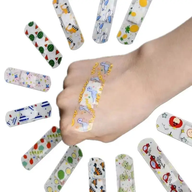 

100Pcs/Set Cartoon Band Aid Cute Wound Dressing Patch Waterproof Plasters for Children Adhesive Bandages First Aid Wounplast