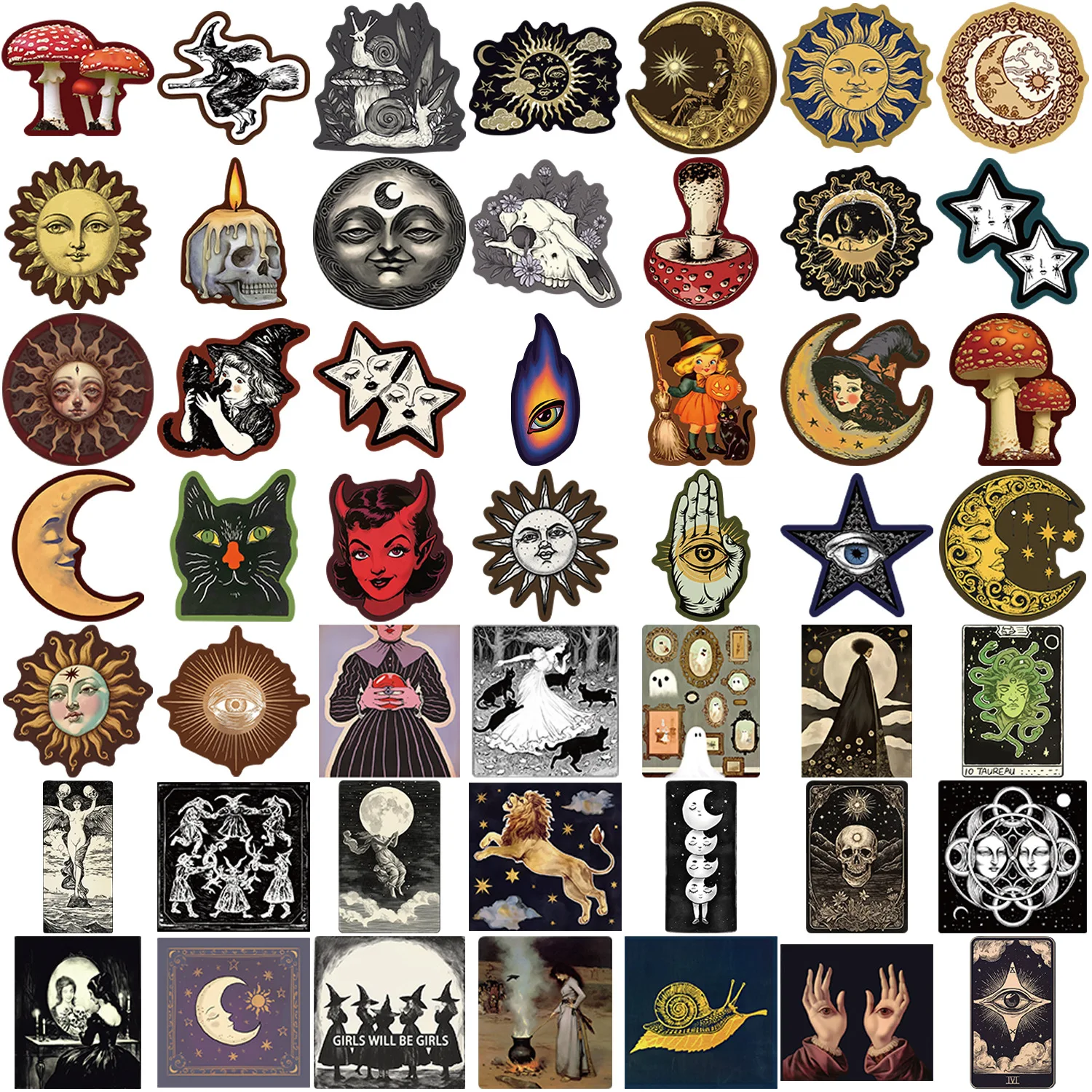 50 قطع غامضة السماوية هيئة الفن جماليات ملصقات الهاتف الغيتار المحمول دفتر حقيبة ملصق مضاد للمياه الاطفال اللعب