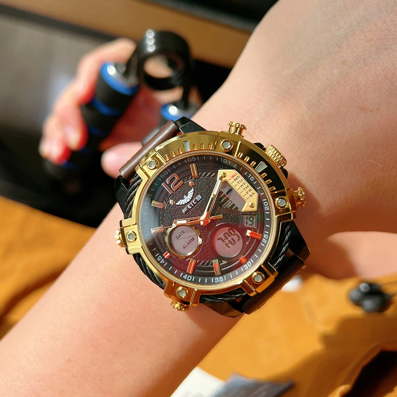 FEICE Men\'s Quartz Watch Original Wristwatch Multifunctional Waterproof  Sport Watch for Men Creative Fashion Watch FK038