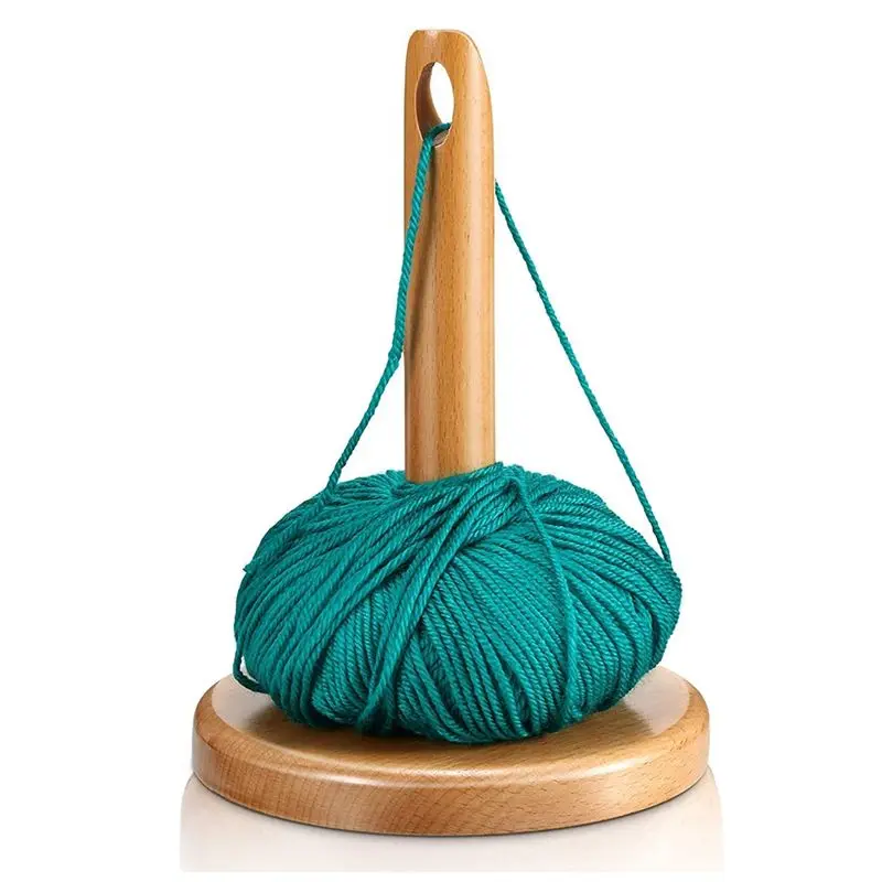 J1UL1N Wood Yarn Holder For Knitting Crochet With Hole Knitting Embroidery Accessory Gift Yarn Organising Tool For Granny