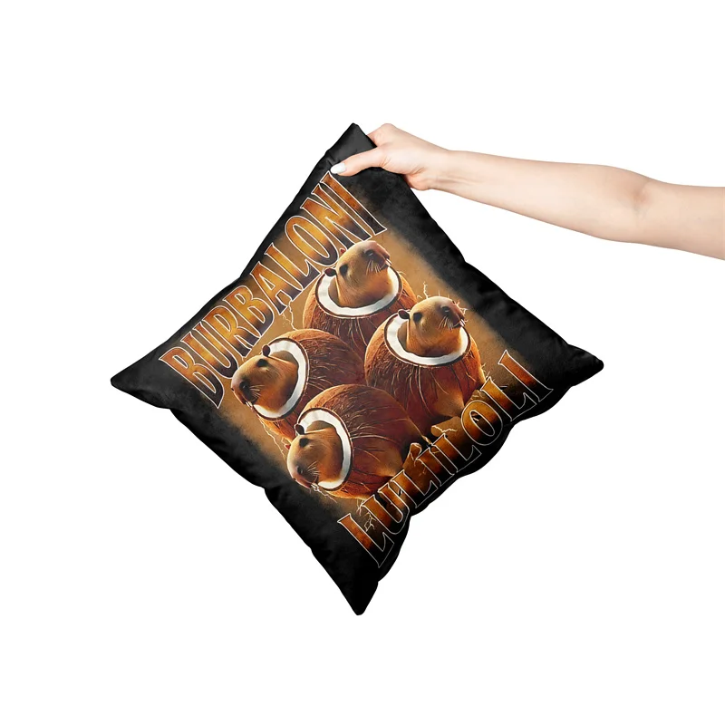 Aertemisi 18 ''x 18'' Burbaloni Lul Baina الإيطالية Brainrot ساحة رمي وسادة وسادة تغطي أكياس سادات 45 سنتيمتر x 45 سنتيمتر