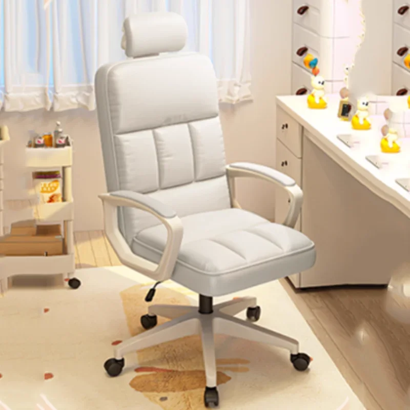 Bedroom Computer Office Chair Comfortable White Cute Back Rest Office Chair Fancy Roller Girl Cadeiras De Escritorio Furniture