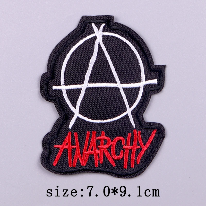 Punk Embroidery Patch Anarchy Anarchism Iron On Patches For Clothing Thermoadhesive Patches On Clothes Nuclear Mark Stickers