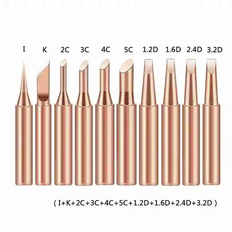 10Pcs Soldering Iron Tip Pure Copper 900M Soldering Iron Head Set Inside Hot Bare Copper Electric Soldering Iron Welding Tools view 3