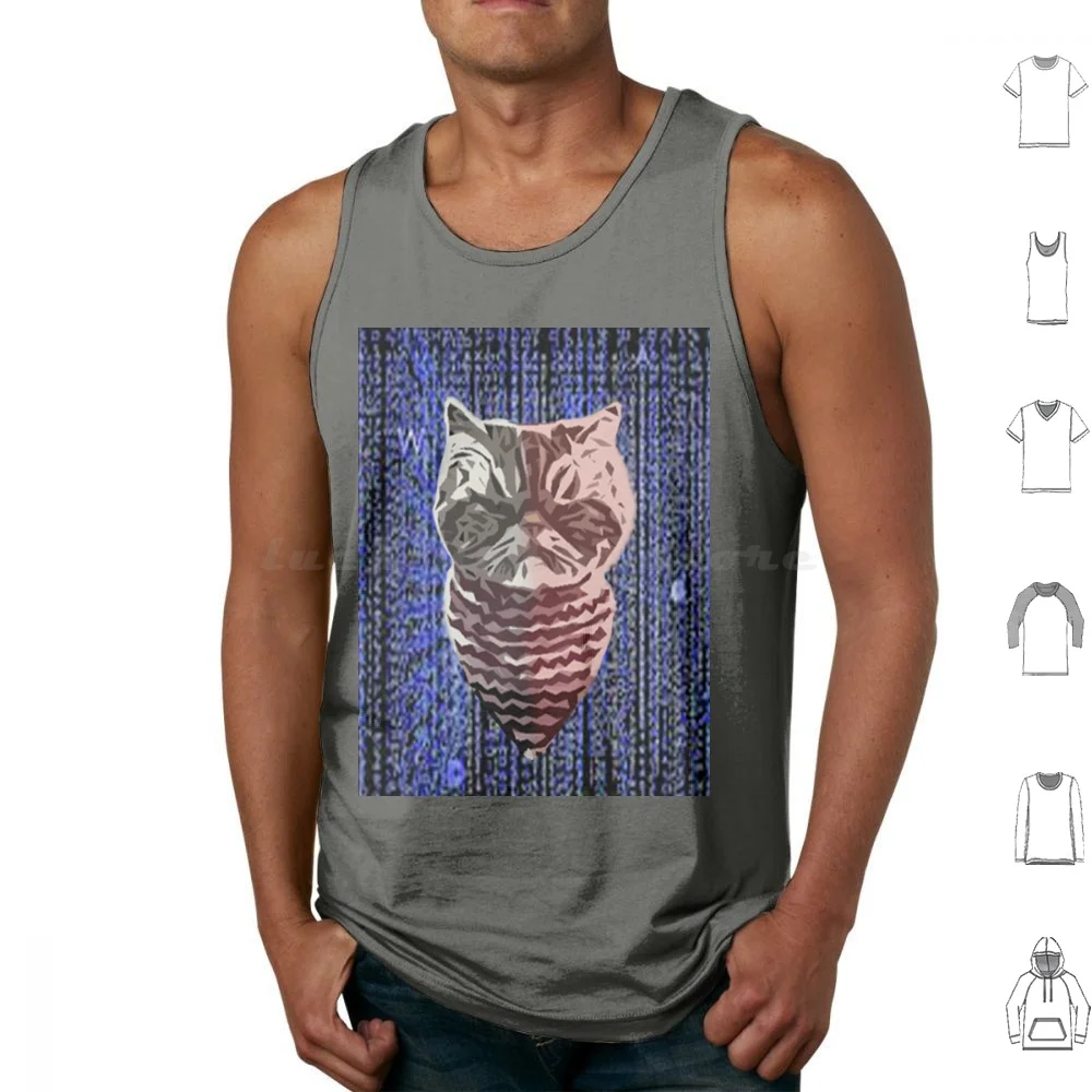 Hacker Cat Cyber Security Classic Tank Tops Print Cotton Hacker Cat Hacker Cat Cybersec Cybersecurity Security It