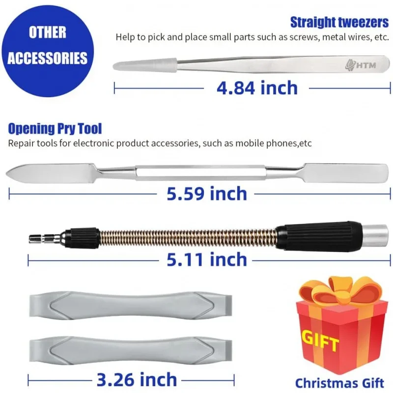 Imagem -05 - Precision Magnetic Screwdriver Grupo s2 Screw Driver Bit Kit de Ferramentas Manuais de Reparo Reel Storage Design 128 em 1