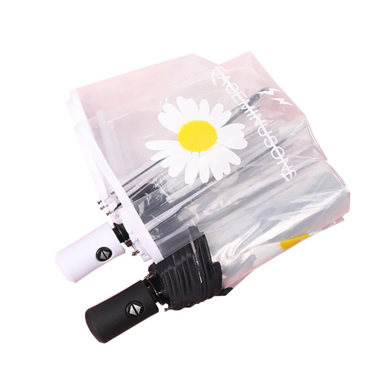 Transparent Umbrella Fully Automatic Heavy Rain Women Sun Umbrella Travel Folding Gift Durable Portable Anti Wind Lightweight