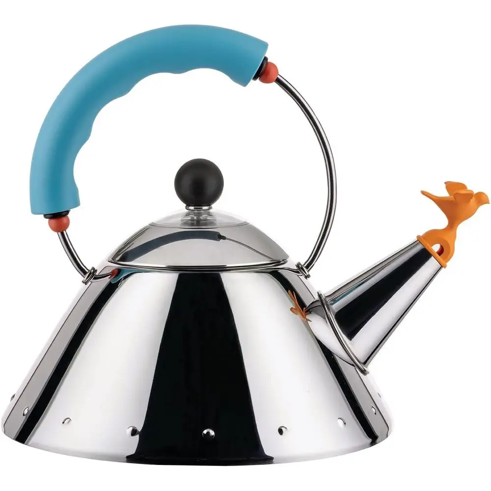 

18/10 Stainless Steel Magnetic Base LAZ Kettle with Bird-Shaped Lid, Light Blue