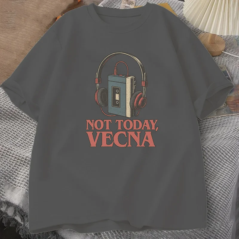 Not Today Vecna Retro Headphones T Shirt Men's Summer Tracksuit Short Sleeve Tops Casual Cotton Sportswear Harajuku Retro Tee