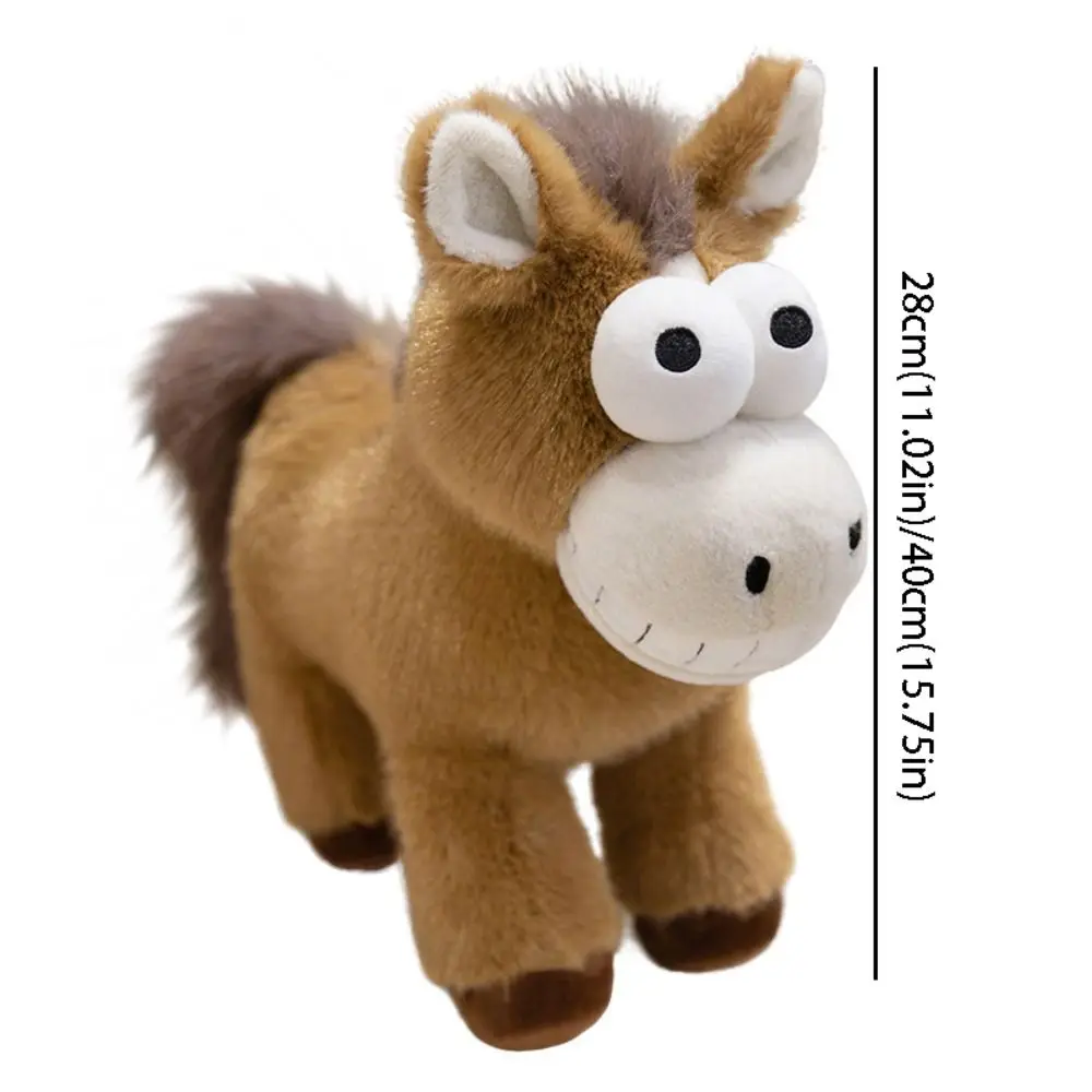 Giocattoli di peluche di cavalli in piedi morbidi Grande bulbo oculare Lavabile in lavatrice Peluche ripiene Design carino Giocattolo di pony di peluche super morbido