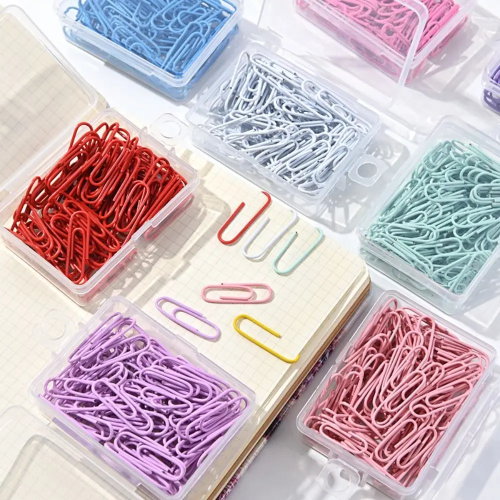 

50PCS Mini Creative Metal Paper Clips Colored Binding Bookmark Clip Alloy Binder Clamps School