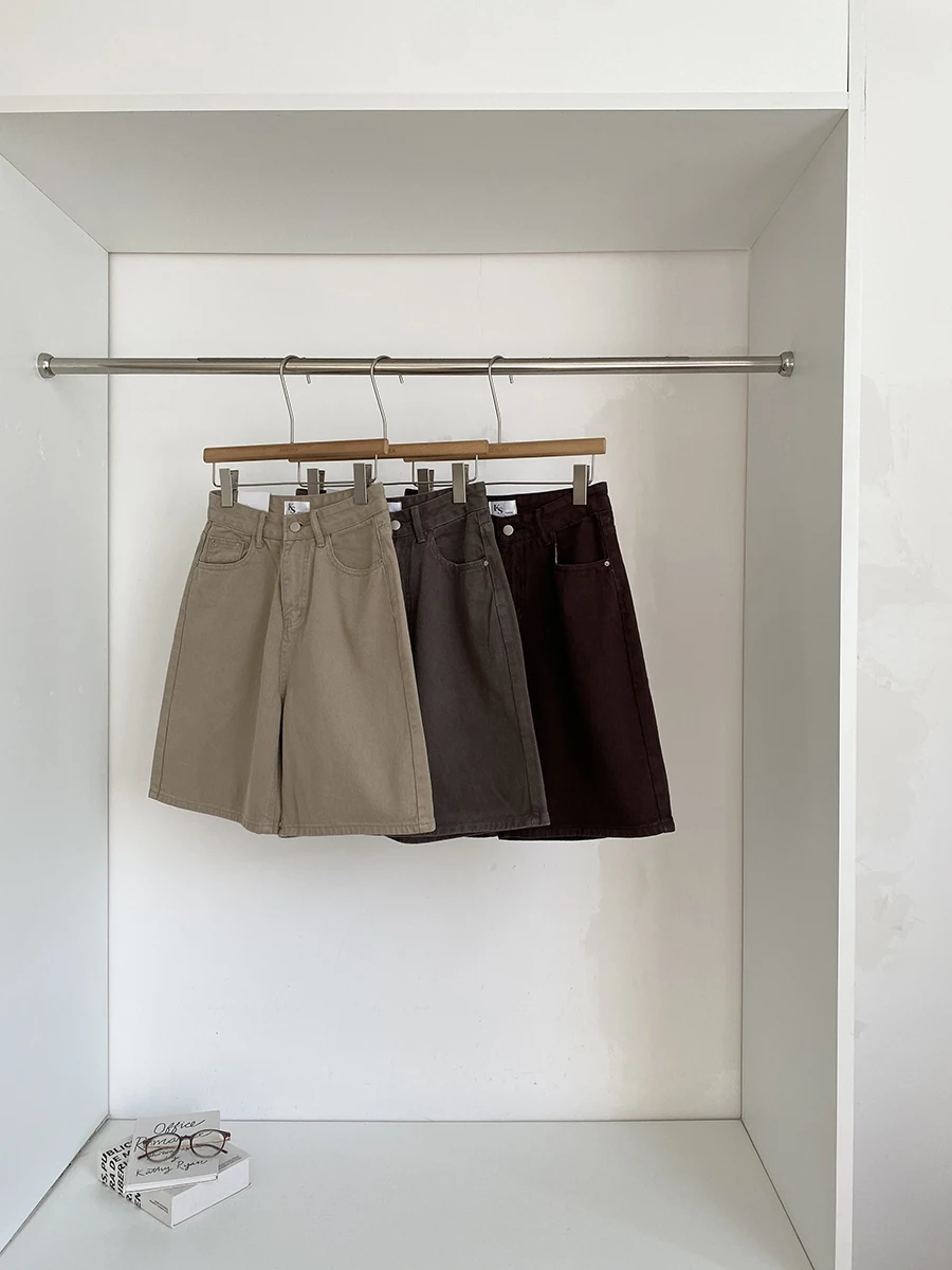 

Retro Commuter Style High Waist Loose Wide Leg Five-Point Jeans Women's Spring New Chic Hong Kong Style Casual Denim Shorts T...