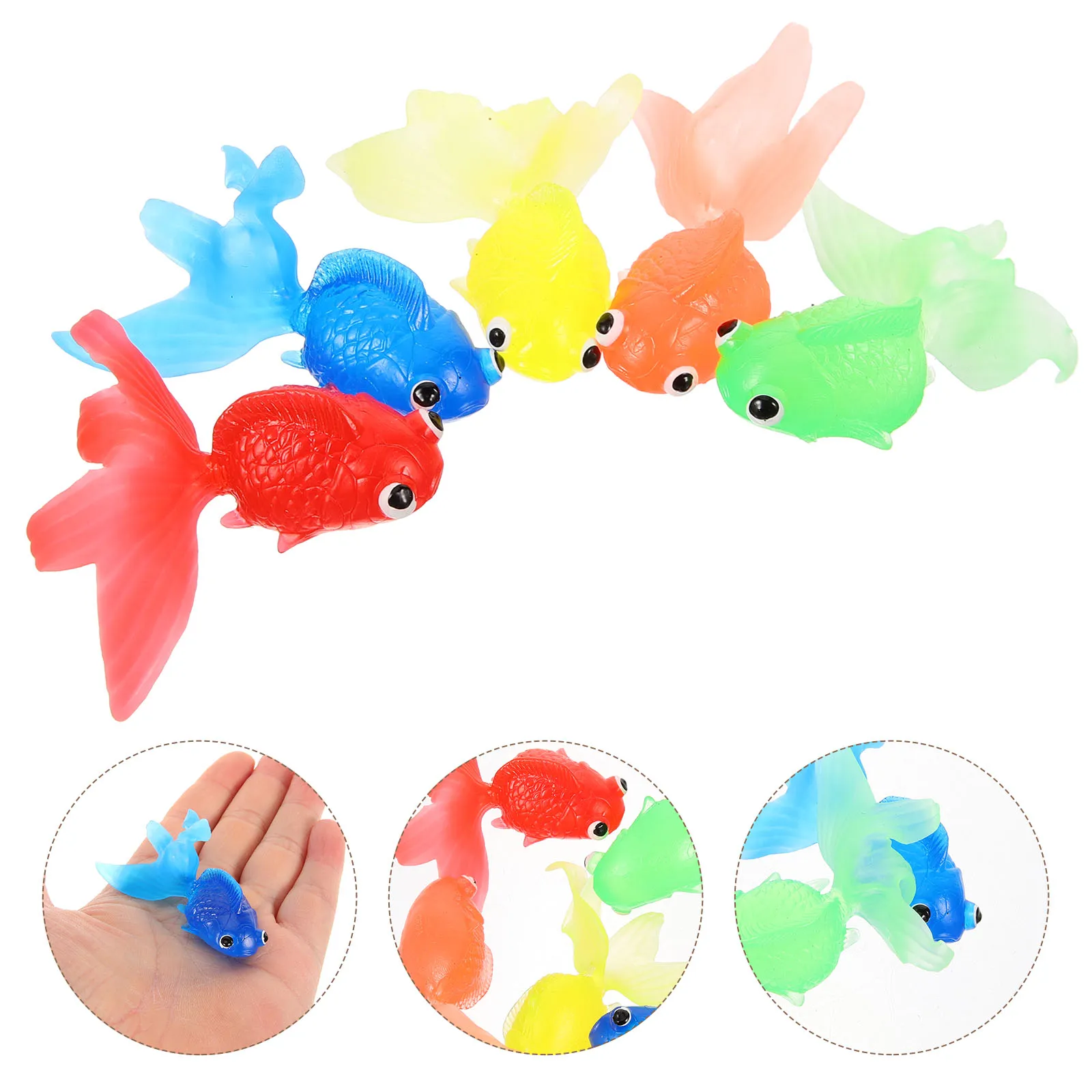 20 piezas de peces dorados flotantes para decoración de gambas de acuario, decoraciones falsas para niños tropicales
