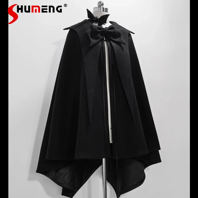 

Original Design Black Lolita Cosplay Shawl Capes Autumn Winter New Gothic Dark Retro Elegant Cloak Prince Lolita Woolen Jacket