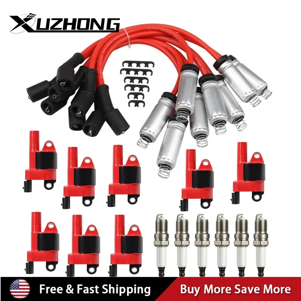

8Pack Ignition Coil and Spark Plug+ Wire For GMC Chevy Silverado 1500 Tahoe 5.3L