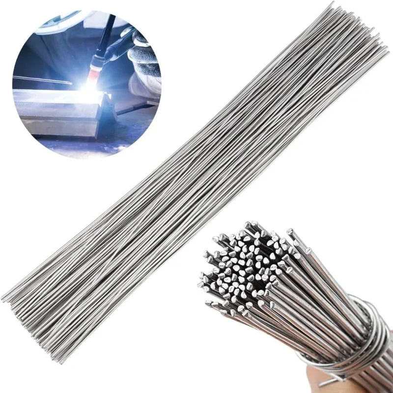 10/200pcs Aluminum Welding Rods Low Temperature Easy Melt Universal Silver Welding Cored Wire Rod Solder Repair Holes Hand Tools