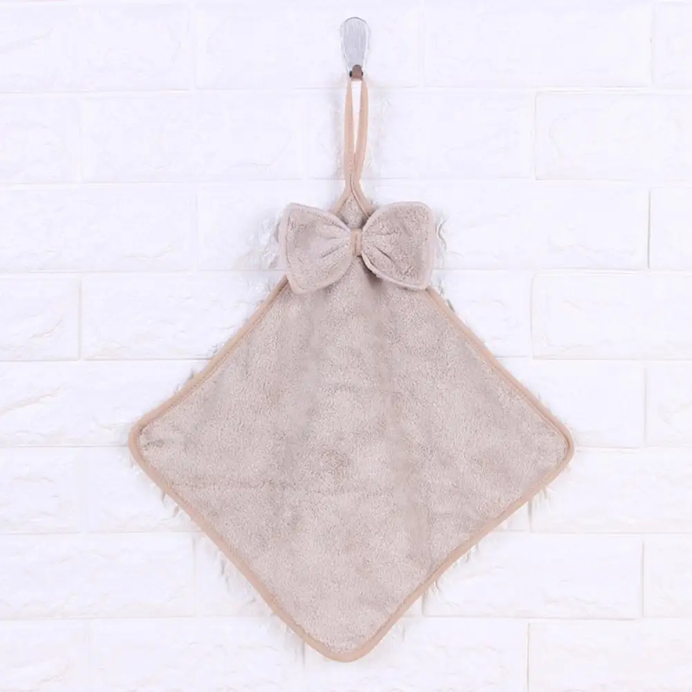 Toalla de mano con lazo, diseño de cordón, microfibra delicada, toalla de lavado, accesorios de baño