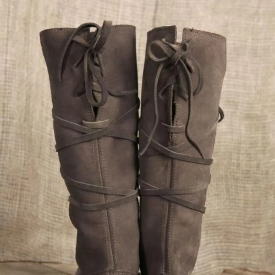 القرون الوسطى الجلد المدبوغ فايكنغ الأحذية الرجعية الشمال المحارب فارس تأثيري أحذية يتوهم كرنفال حفلة أنيمي القراصنة الأحذية #2