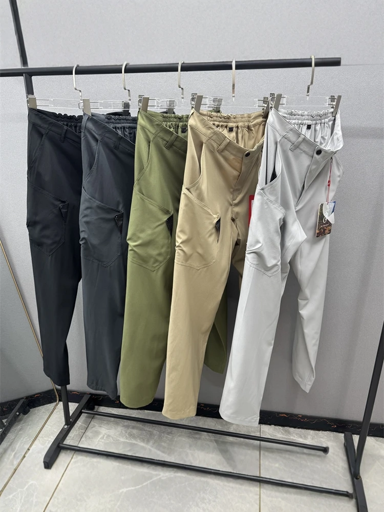 

Spring 2025 Men's Casual Straight Leg Long Pants Lightweight Breathable Qui Dry Outdoor Hiking Trousers Youth Faion Sle