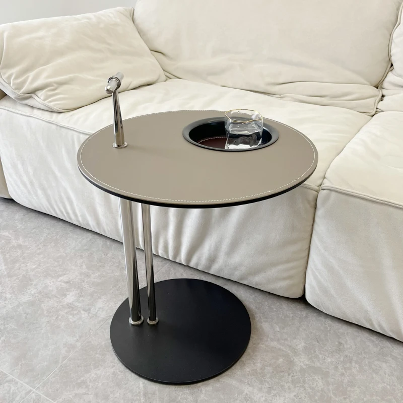 

Round Coffee Table Decor Metal Profile Simple Coffee Tables for Living Room Modern Room Desks Sofa Side Table Stainless Steel