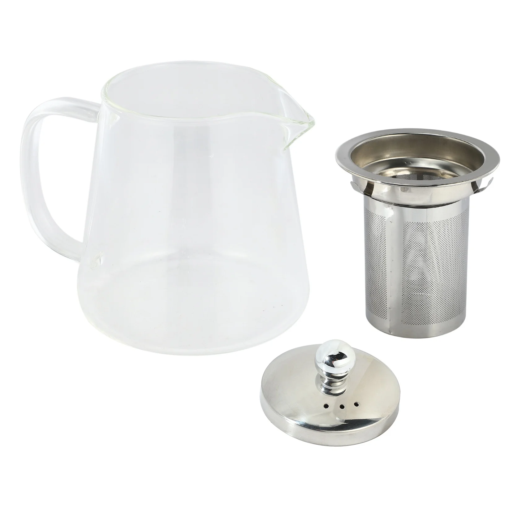 5Sizes Good Clear Borosilicate Glass Teapot With 304 Stainless Steel Infuser Strainer Heat Coffee Tea Pot Tool Kettle Set 380Ml