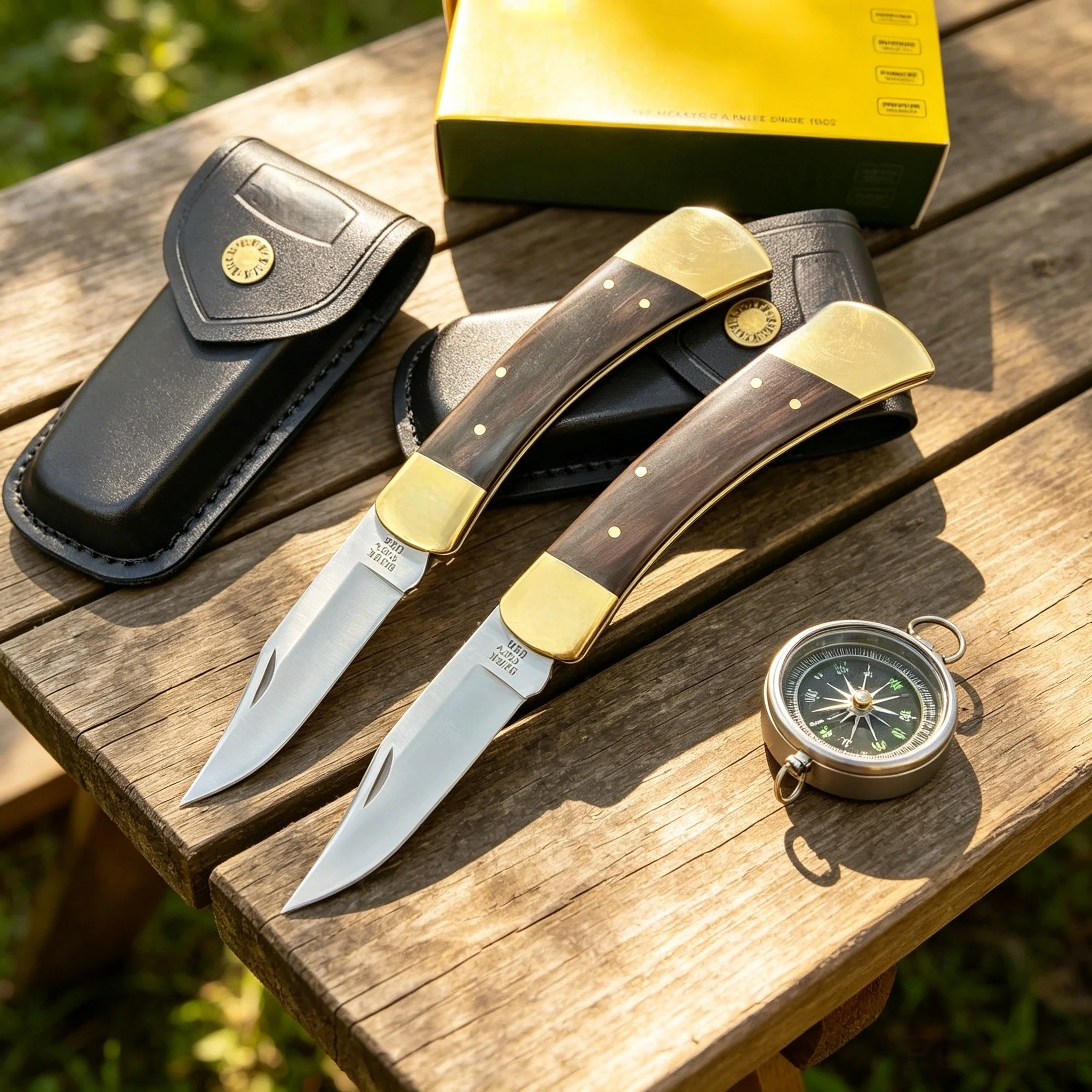 B110 Classic Handcrafted Brass Pocket Knife with Walnut Handle Folding Convenient Everyday Carry Knife