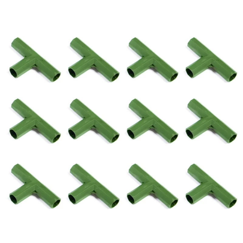 12 Pcs Greenhouse Frame Connector 4 Way Elbow 11mm PP Plastic Plant Stake Connector For Orchard Garden