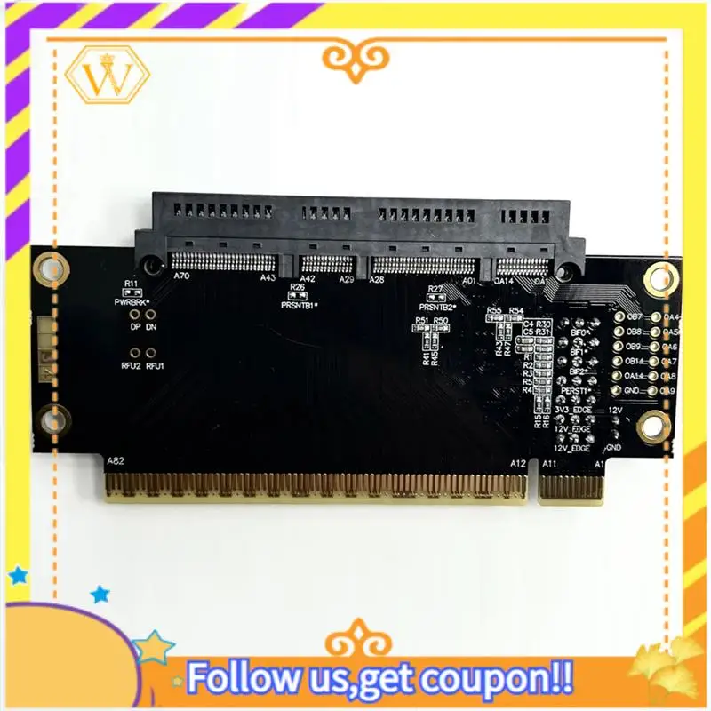 Latest-512Gbps Pcie 5.0 X16 To 4C+ Riser Card 4C+ Expansion Testing Protection Adapter Card EDSFF Server GEN5 16X Extender