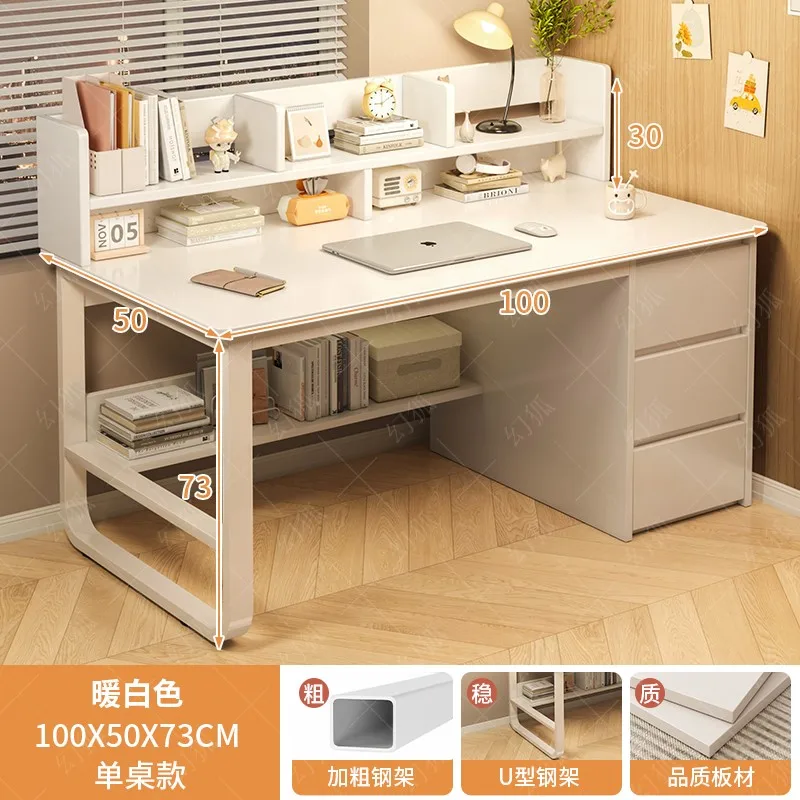 White Drawer Office Desk Fancy Organizer Ergonomic Computer Vanity Office Desk Study Sedentary Biurka Komputerowe Furnitures