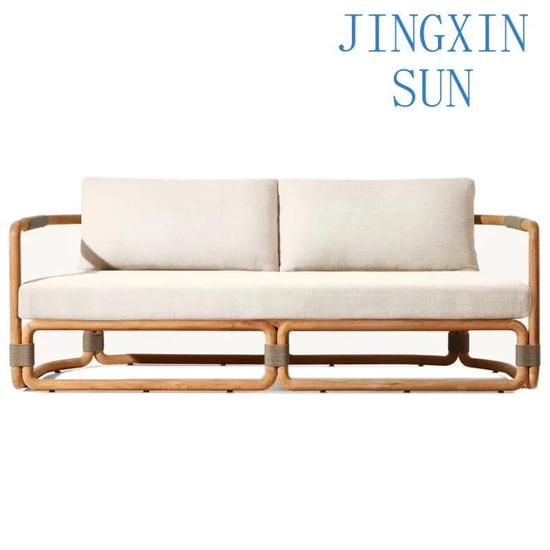 Solid wood sofa sun room outdoor villa outdoor furniture combination
