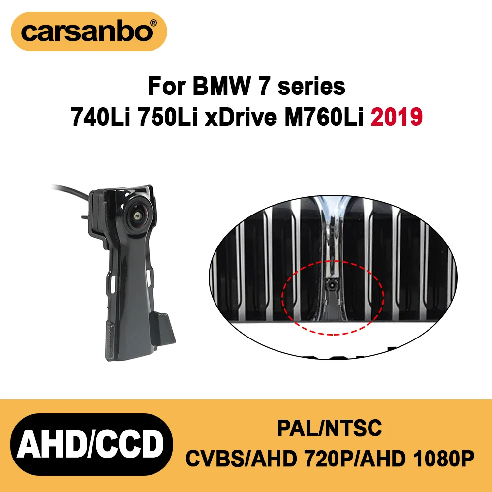 Carsanbo Car Front View Camera For BMW 7 Series 740Li 750Li xDrive M760Li 2019 Night Vision Fisheye Camera