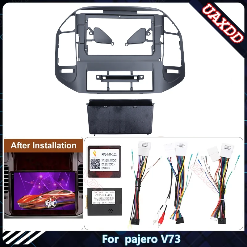 car DVD Radio Android Stereo dashboard screens screen video player Harness cable frame For 2004-2011 MITSUBISHI PAJERO V73 9INCH
